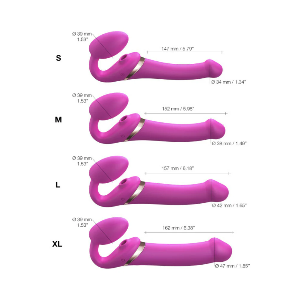 Strap-On-Me Multi Orgasm Bendable Strapless Strap-On Fuchsia Medium - Image 7