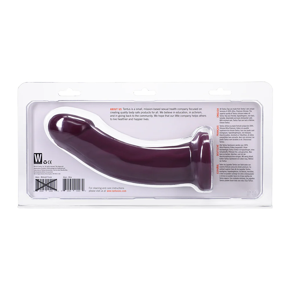 Tantus Adam Super Soft Semi-Realistic Dildo Currant - Image 6