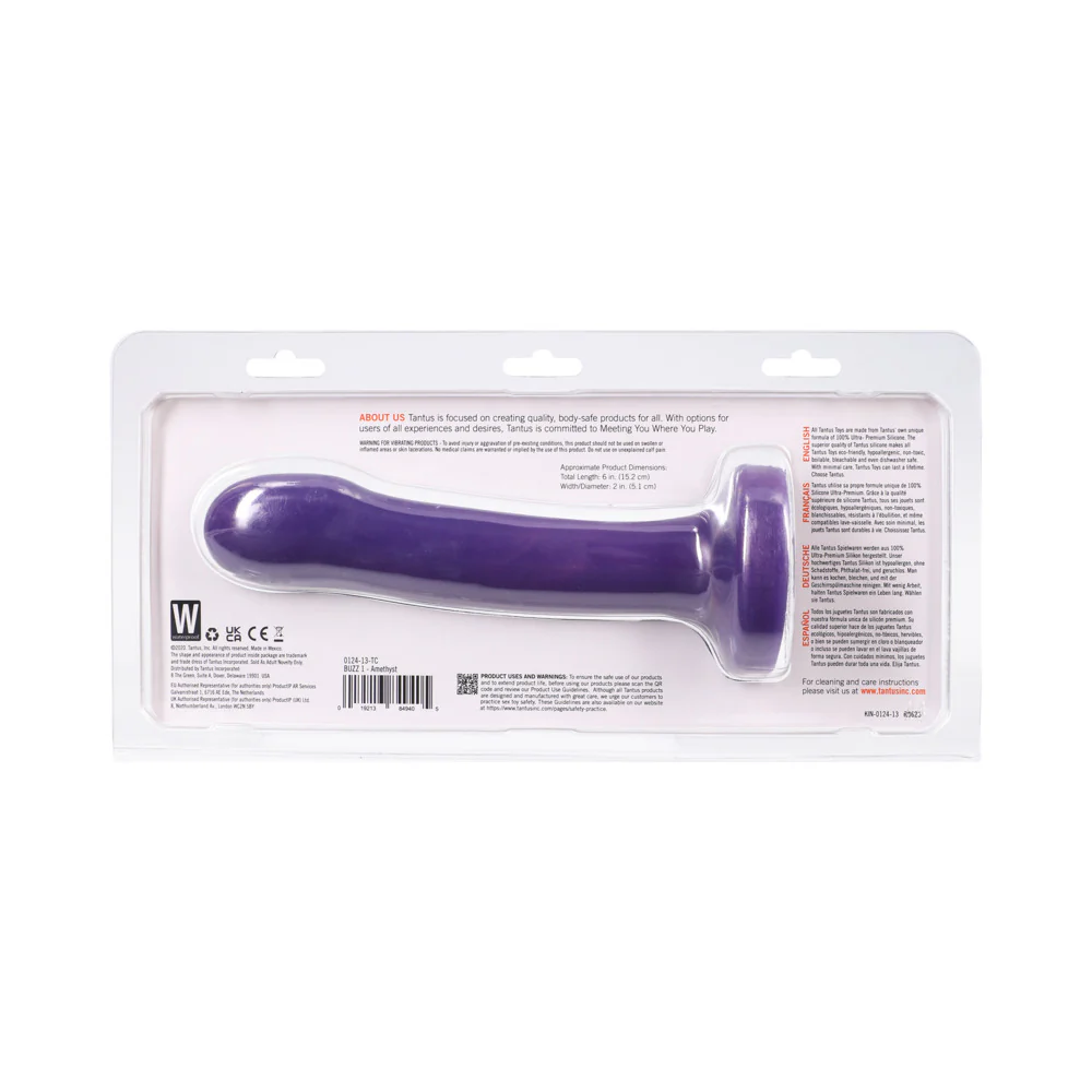Tantus Buzz 1 Vibrating Dildo Amethyst - Image 7