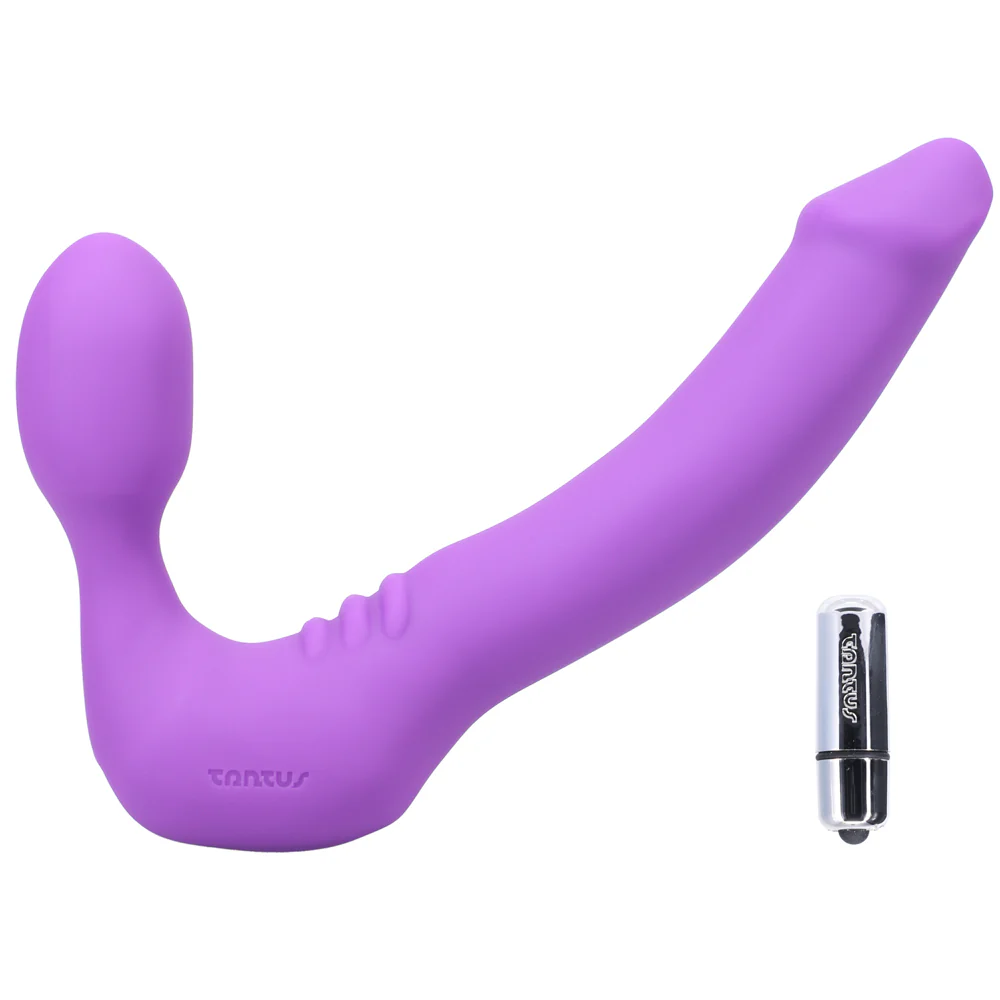 Tantus Strapless Classic Vibrating Strap-On Dildo Lavender - Image 3