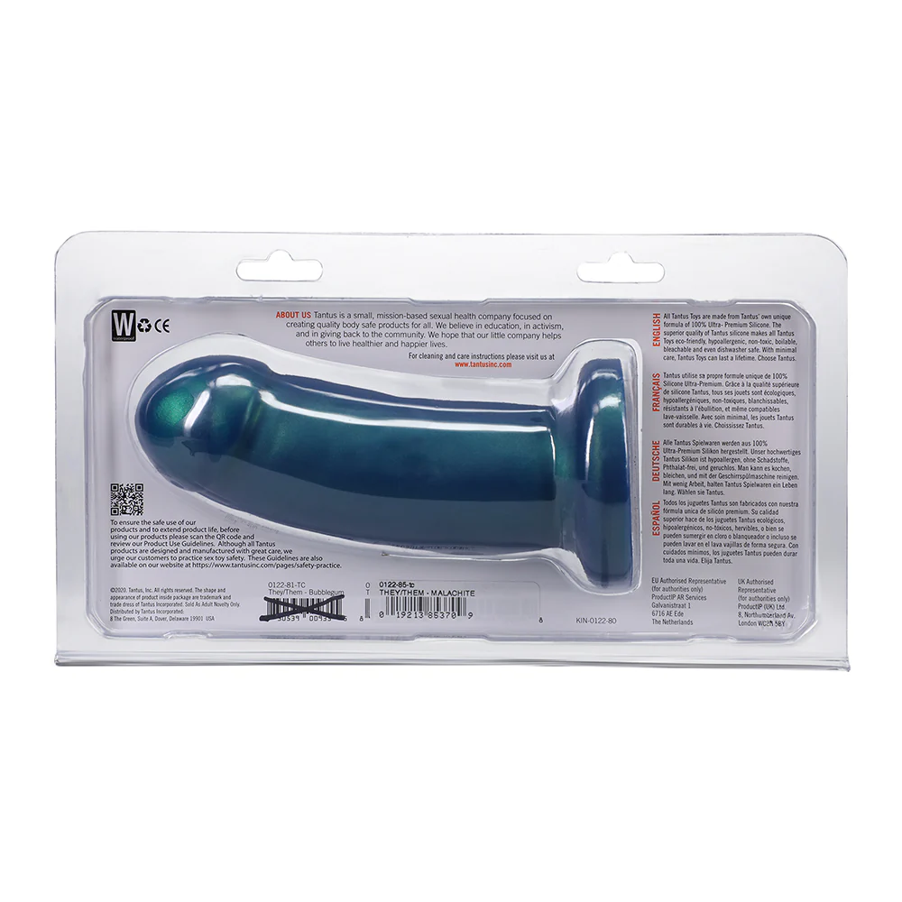 Tantus They/Them 5.5 in. Dildo Soft Malachite - Image 6