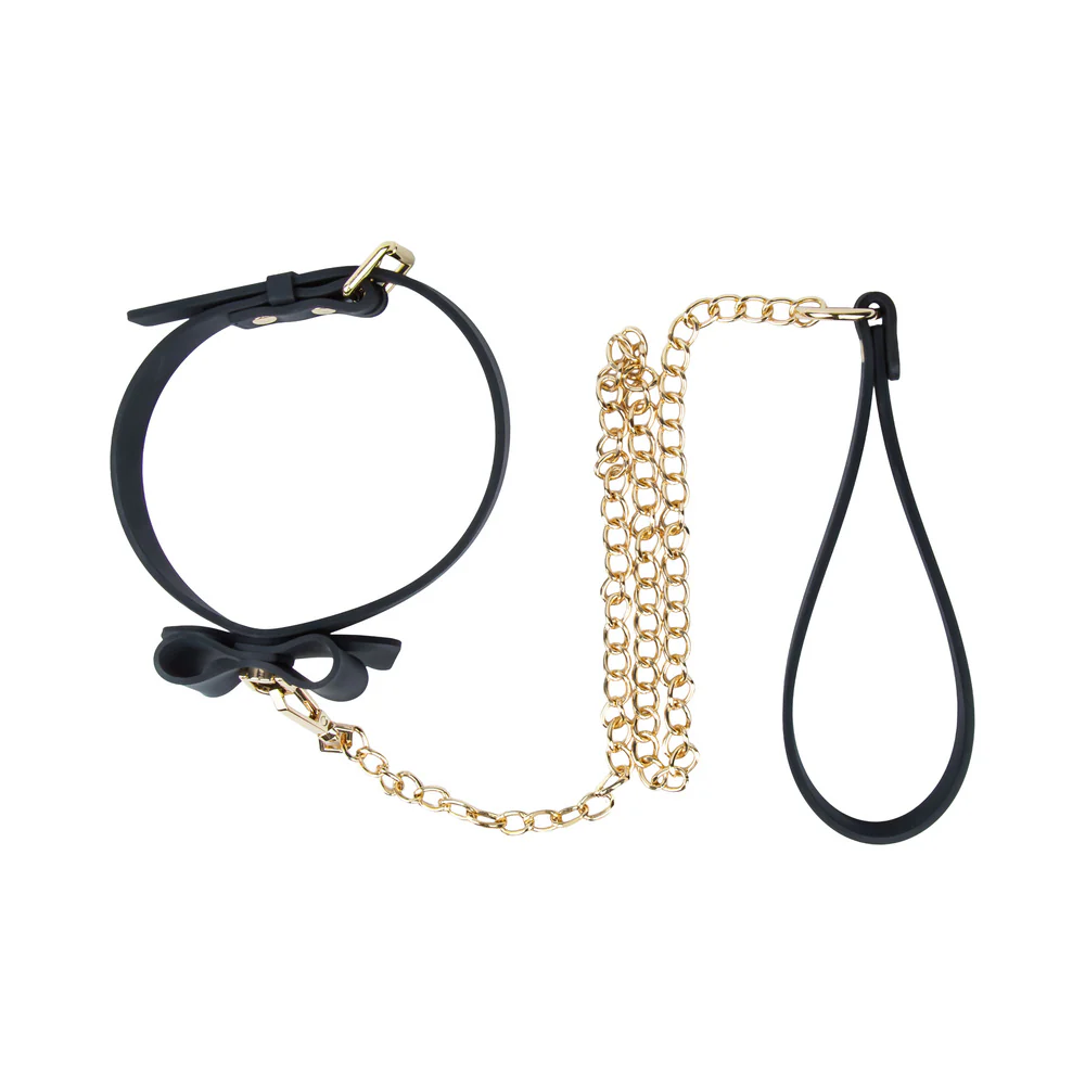 Temptasia Ardor Collar & Leash Black with Bow - Image 6