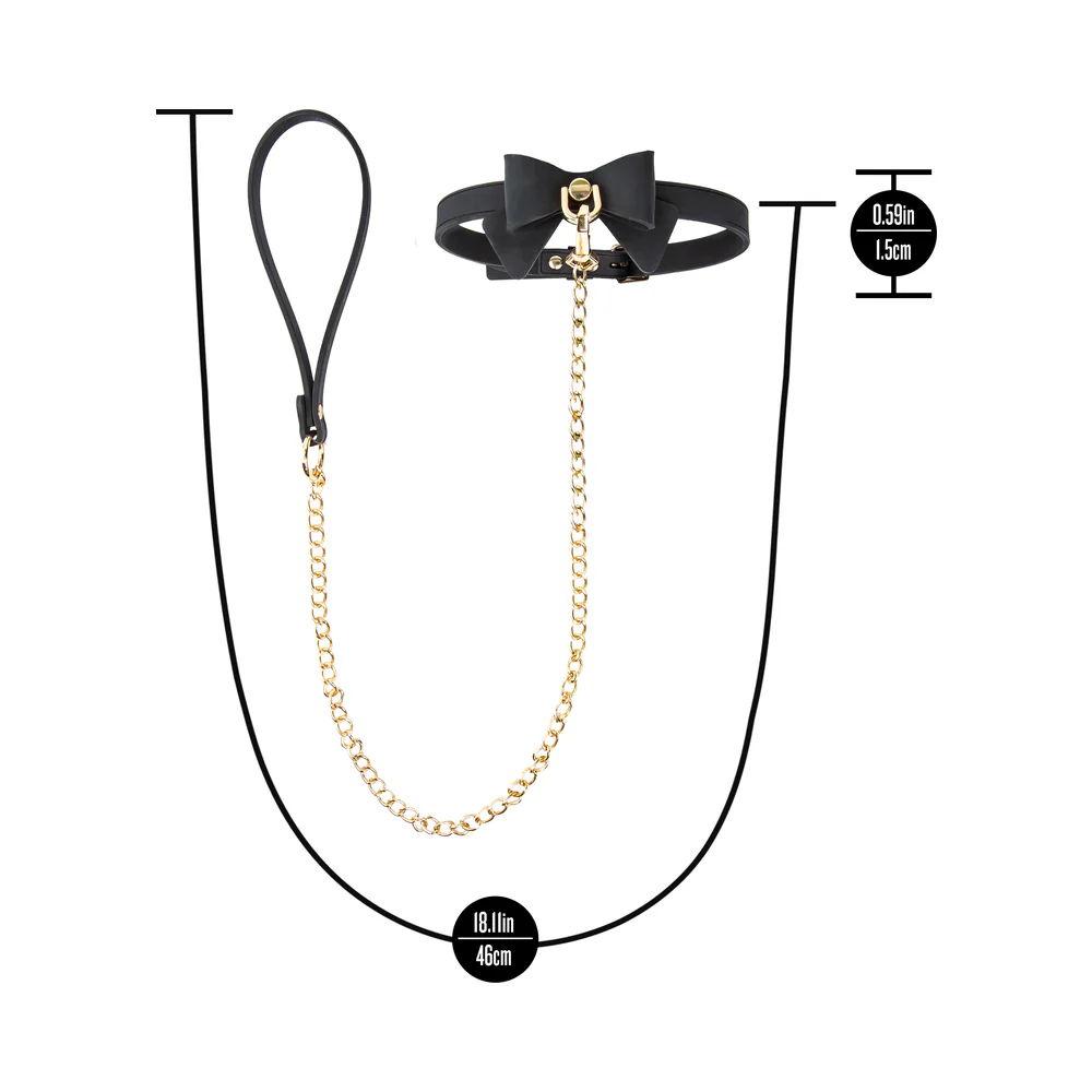 Temptasia Ardor Collar & Leash Black with Bow - Image 8