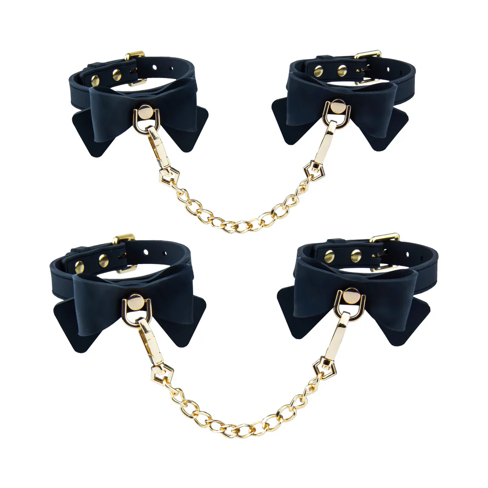 Temptasia Ardor Wrist & Ankle Restraints Black with Bow - Image 3