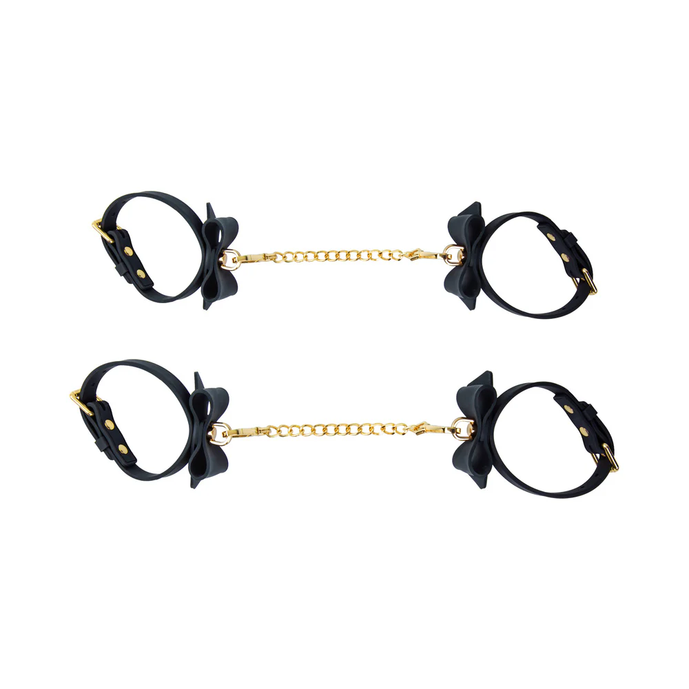Temptasia Ardor Wrist & Ankle Restraints Black with Bow - Image 5
