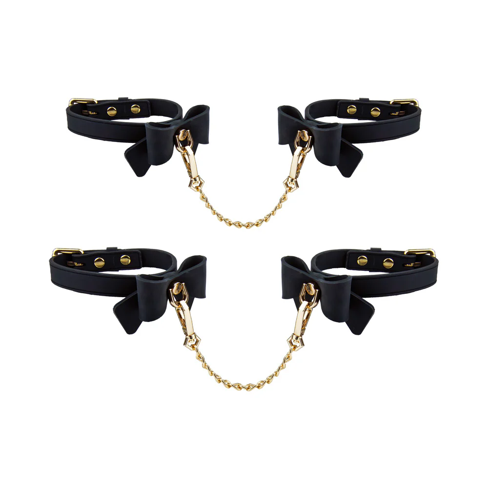 Temptasia Ardor Wrist & Ankle Restraints Black with Bow - Image 6