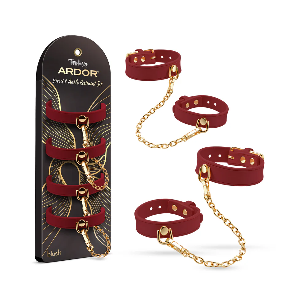 Temptasia Ardor Wrist & Ankle Restraints Red