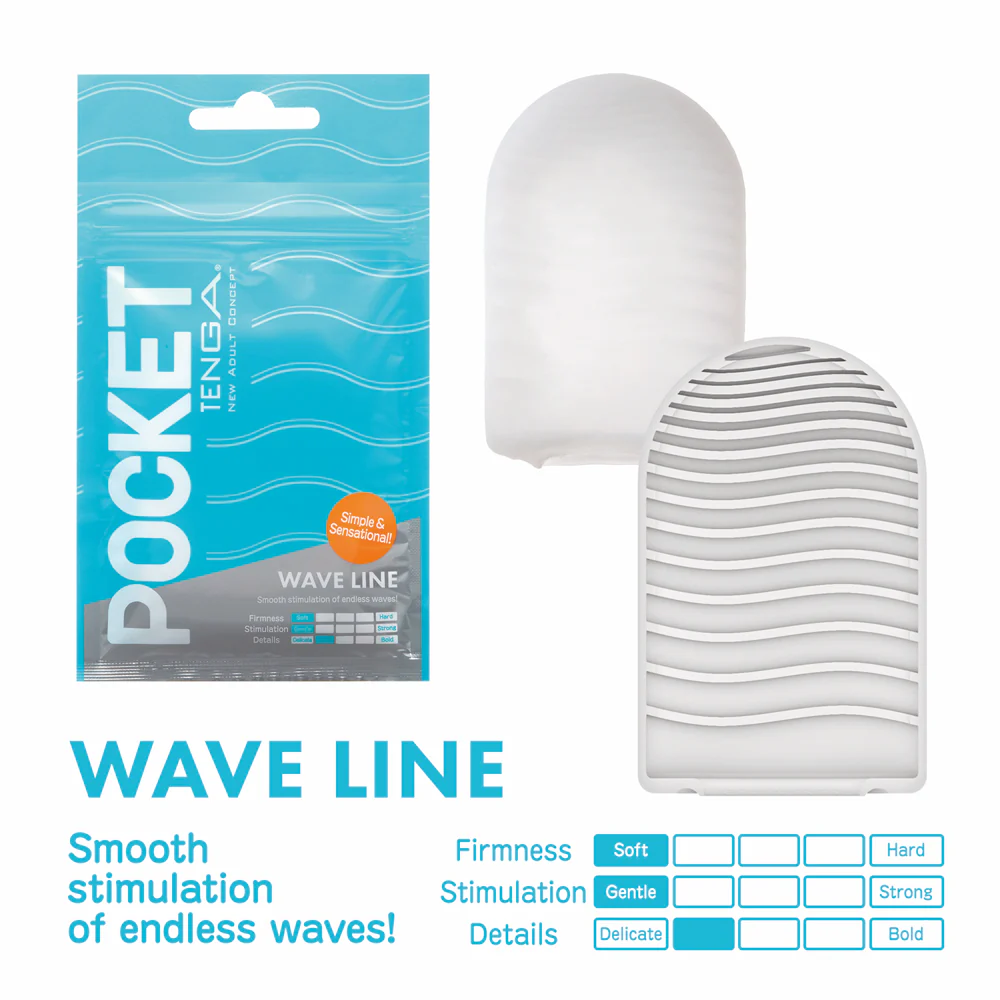 Tenga Pocket Masturbator Sleeve Wavy Line - Image 3