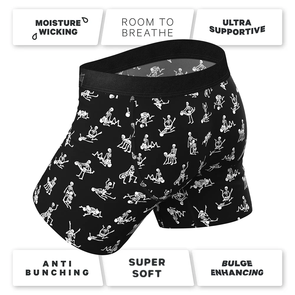Shinesty The Bare Back Bones Glow-in-the-Dark Skeletons Ball Hammock Pouch Underwear with Fly S - Image 6