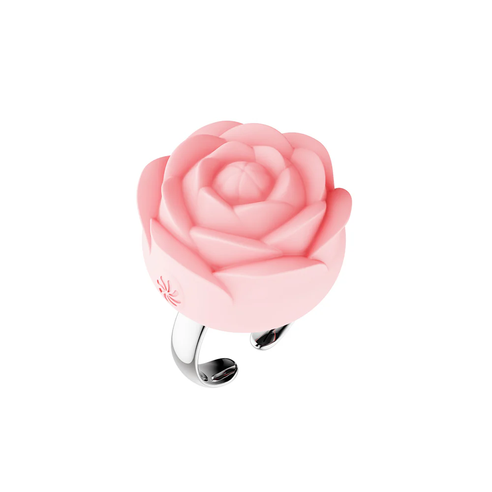 The Pleasure Company Fiore Rose Ring Vibrator Pink - Image 2