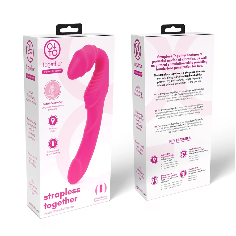Together Strapless Remote Control Vibrator Pink - Image 11