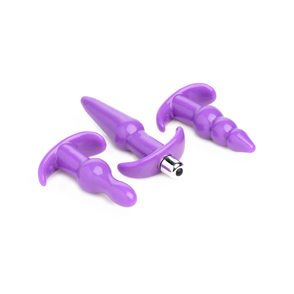 Trinity Vibes 3 Piece Vibrating Anal Plug Set Purple - Image 4