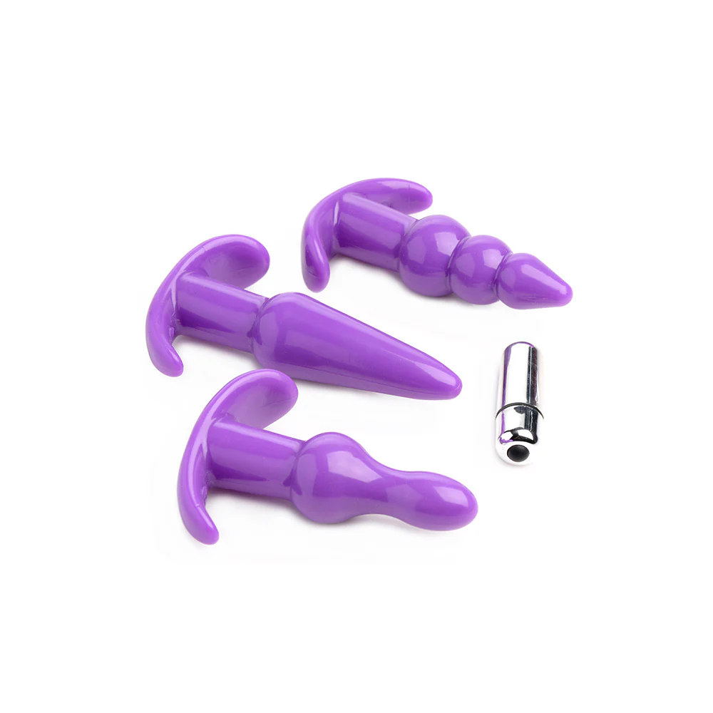Trinity Vibes 3 Piece Vibrating Anal Plug Set Purple - Image 5