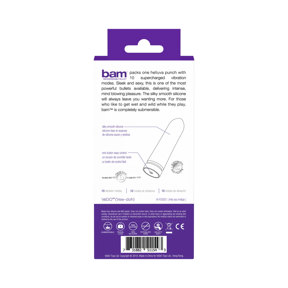VeDO Bam Rechargeable Bullet - Into You Indigo - Image 7