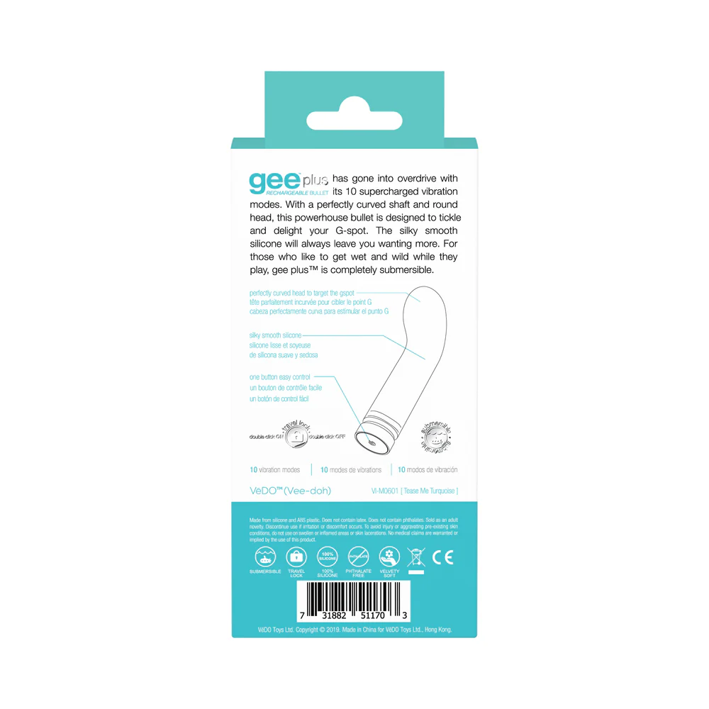 VeDO Geeplus Rechargeable Vibe - Tease Me Turquoise - Image 8