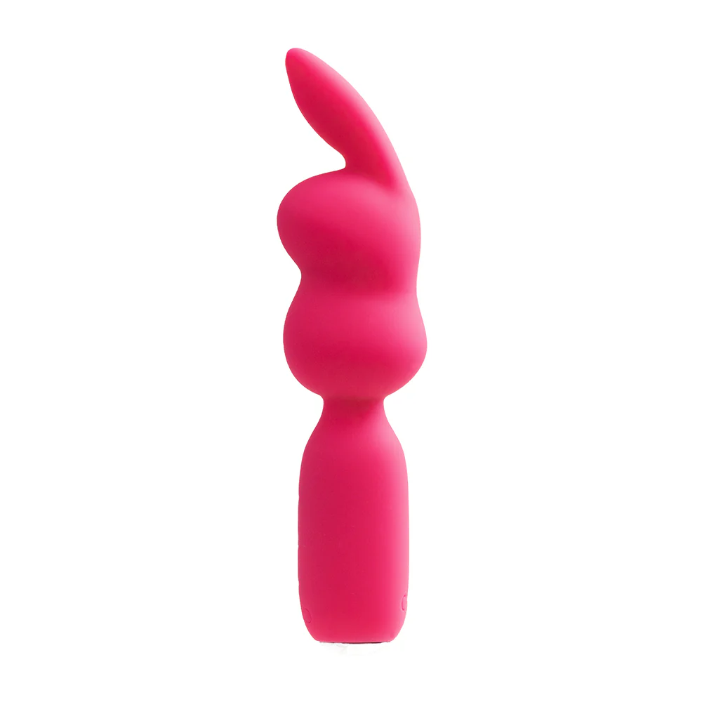 VeDO Hopper Bunny Rechargeable Silicone Mini Wand Vibrator Pink - Image 4