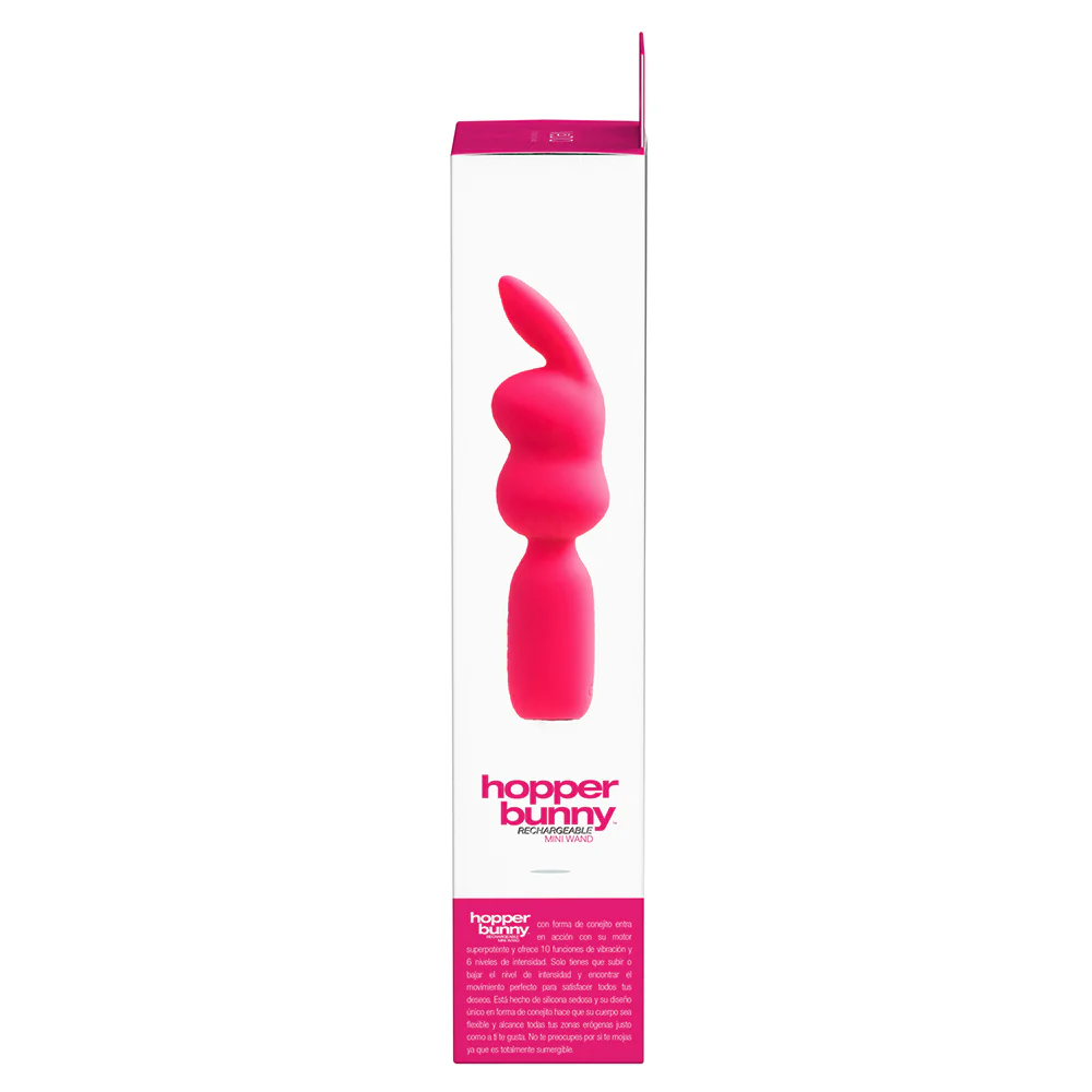 VeDO Hopper Bunny Rechargeable Silicone Mini Wand Vibrator Pink - Image 7