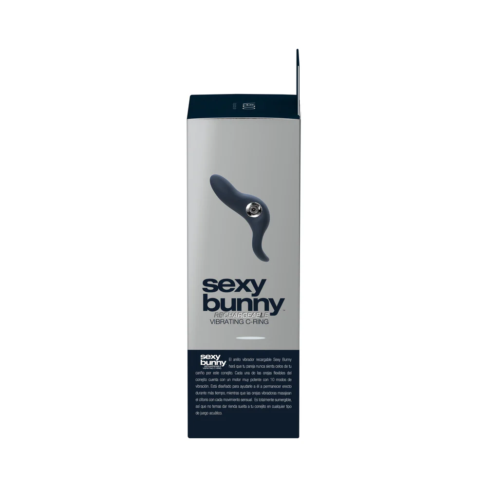 VeDO Sexy Bunny Rechargeable Vibrating C-Ring Black Pearl - Image 7