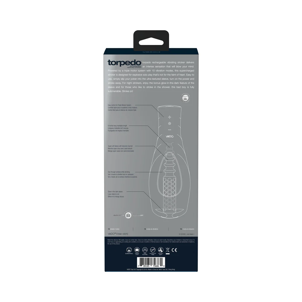VeDo Torpedo Vibrating Stroker Black - Image 8
