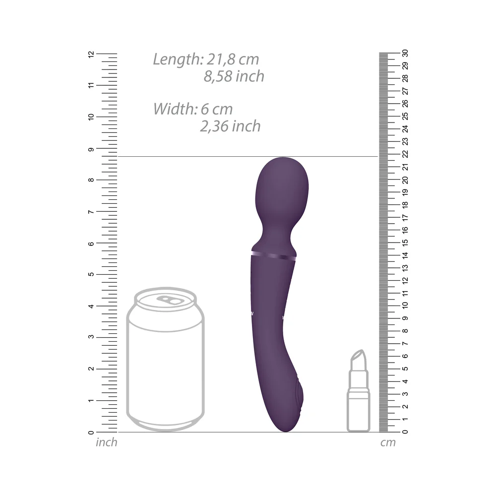 VIVE NAMI Dual-Ended Pulse Wave & Vibrating Wand With Interchangeable Sleeves Purple - Image 4