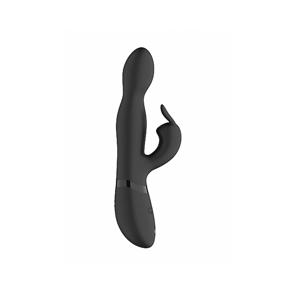 VIVE NIVA Rechargeable 360° Rotating Silicone Rabbit Vibrator Black - Image 4