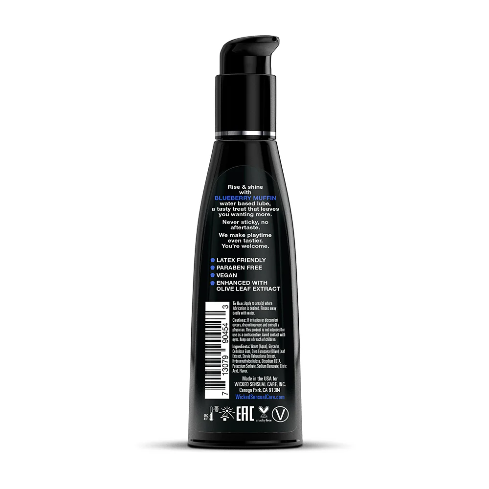 Wicked Aqua Blueberry Muffin Water-Based Lubricant 4 oz. - Image 2