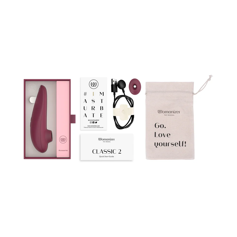 Womanizer Classic 2 Rechargeable Silicone Pleasure Air Clitoral Stimulator Bordeaux - Image 8