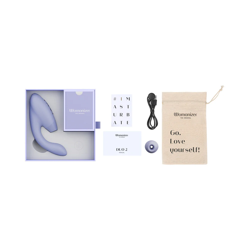 Womanizer Duo 2 Rechargeable Dual Stimulation Pleasure Air and G-Spot Vibrator Lilac - Image 9