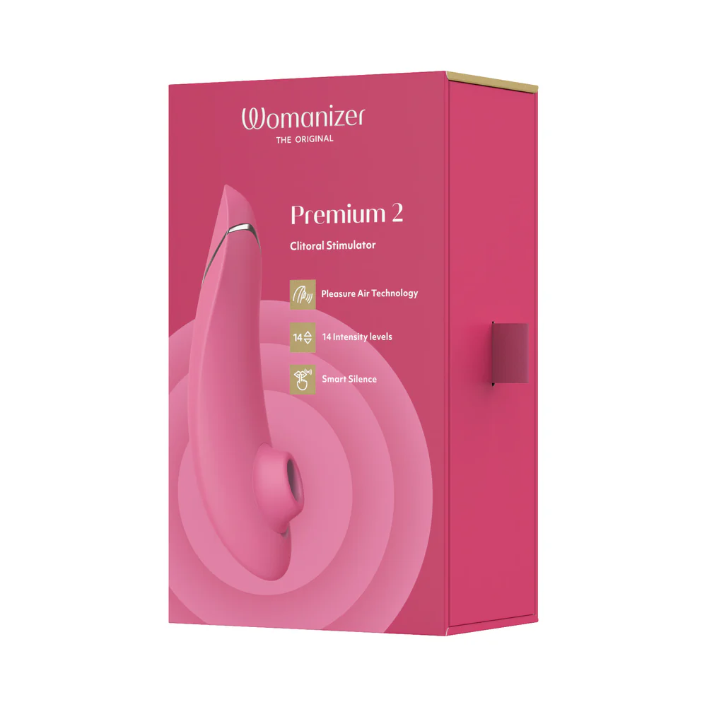Womanizer Premium 2 Rechargeable Silicone Luxurious Pleasure Air Clitoral Stimulator Raspberry - Image 11