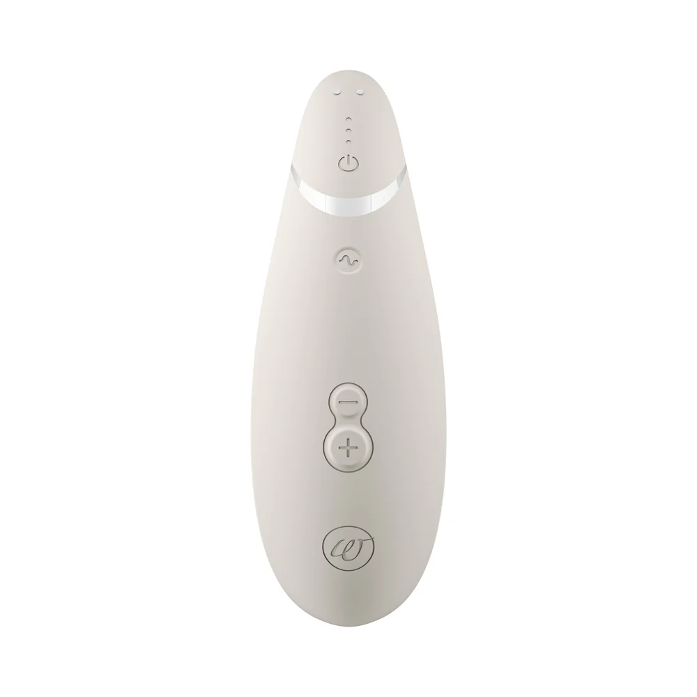Womanizer Premium 2 Rechargeable Silicone Luxurious Pleasure Air Clitoral Stimulator Warm Gray - Image 2