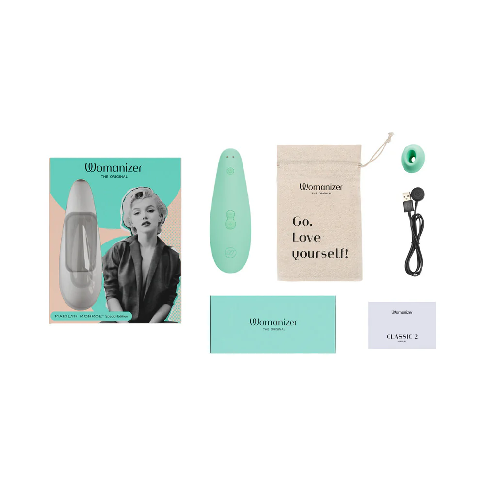 Womanizer x Marilyn Monroe Classic 2 Special Edition Pleasure Air Clitoral Stimulator Mint - Image 10