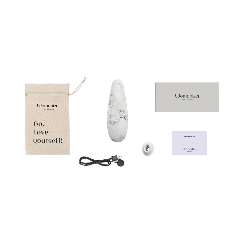 Womanizer x Marilyn Monroe Classic 2 Special Edition Pleasure Air Clitoral Stimulator White Marble - Image 10