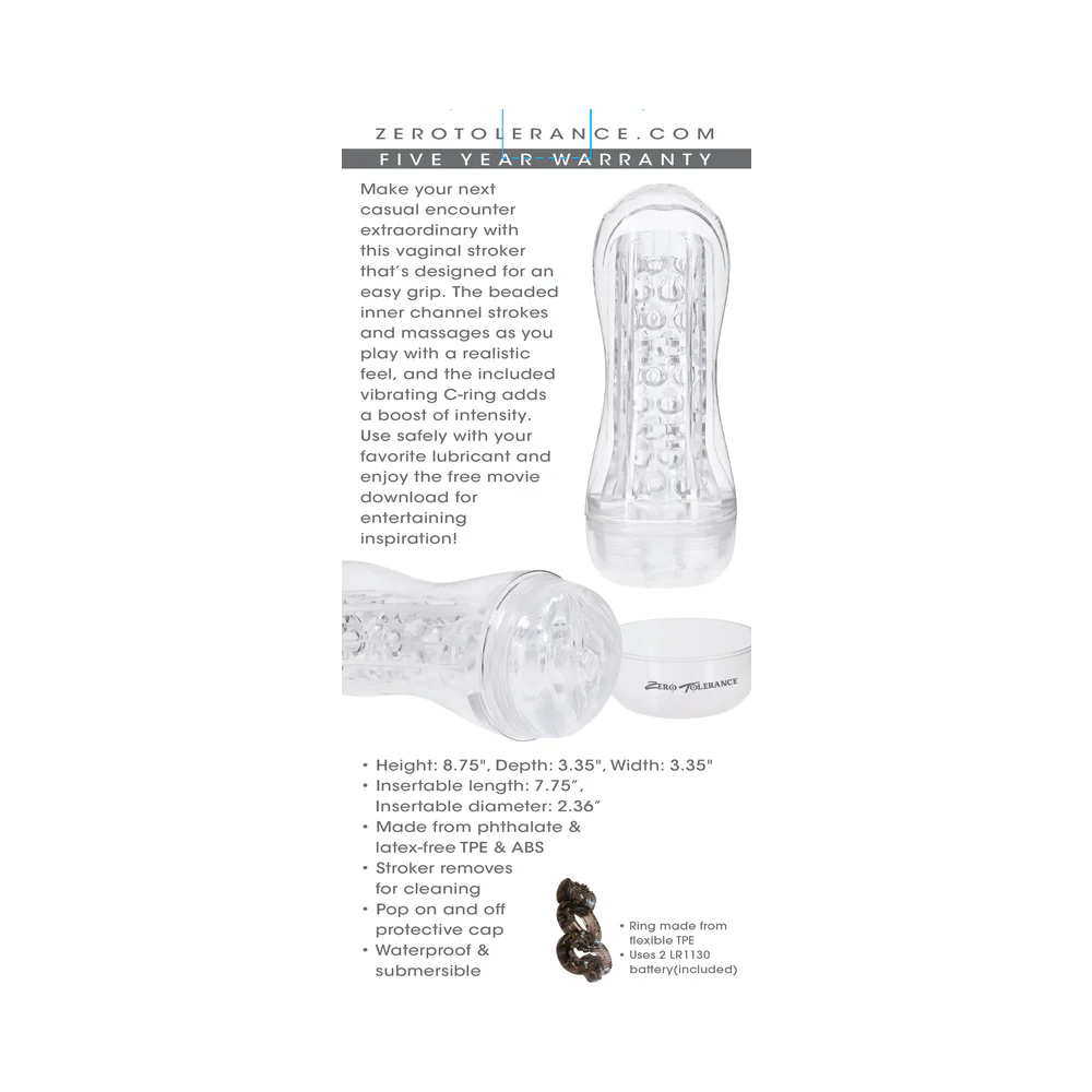 Zero Tolerance Casual Encounter Stroker Masturbator TPE Clear - Image 13