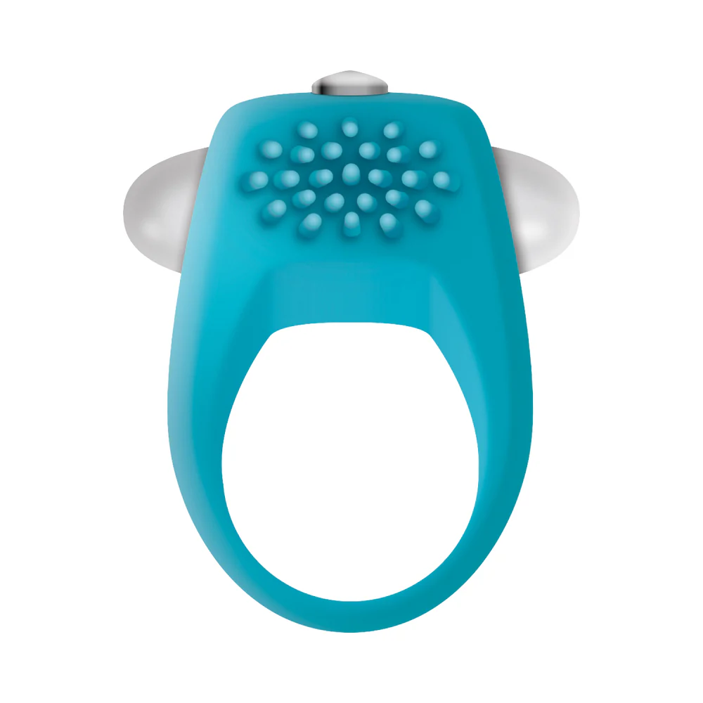 Zero Tolerance Teal Tickler Single-Speed Vibrating Silicone Cockring Teal - Image 2