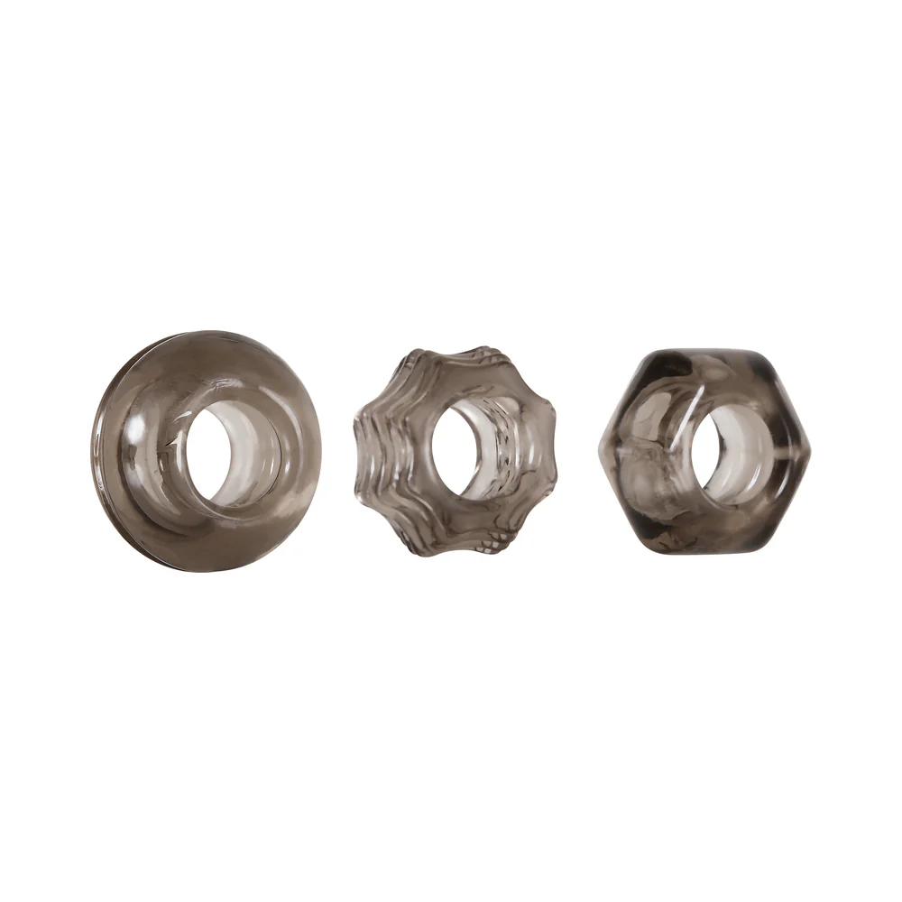 Zero Tolerance Triple Thick 3-Piece Cockring Set Smoke - Image 3