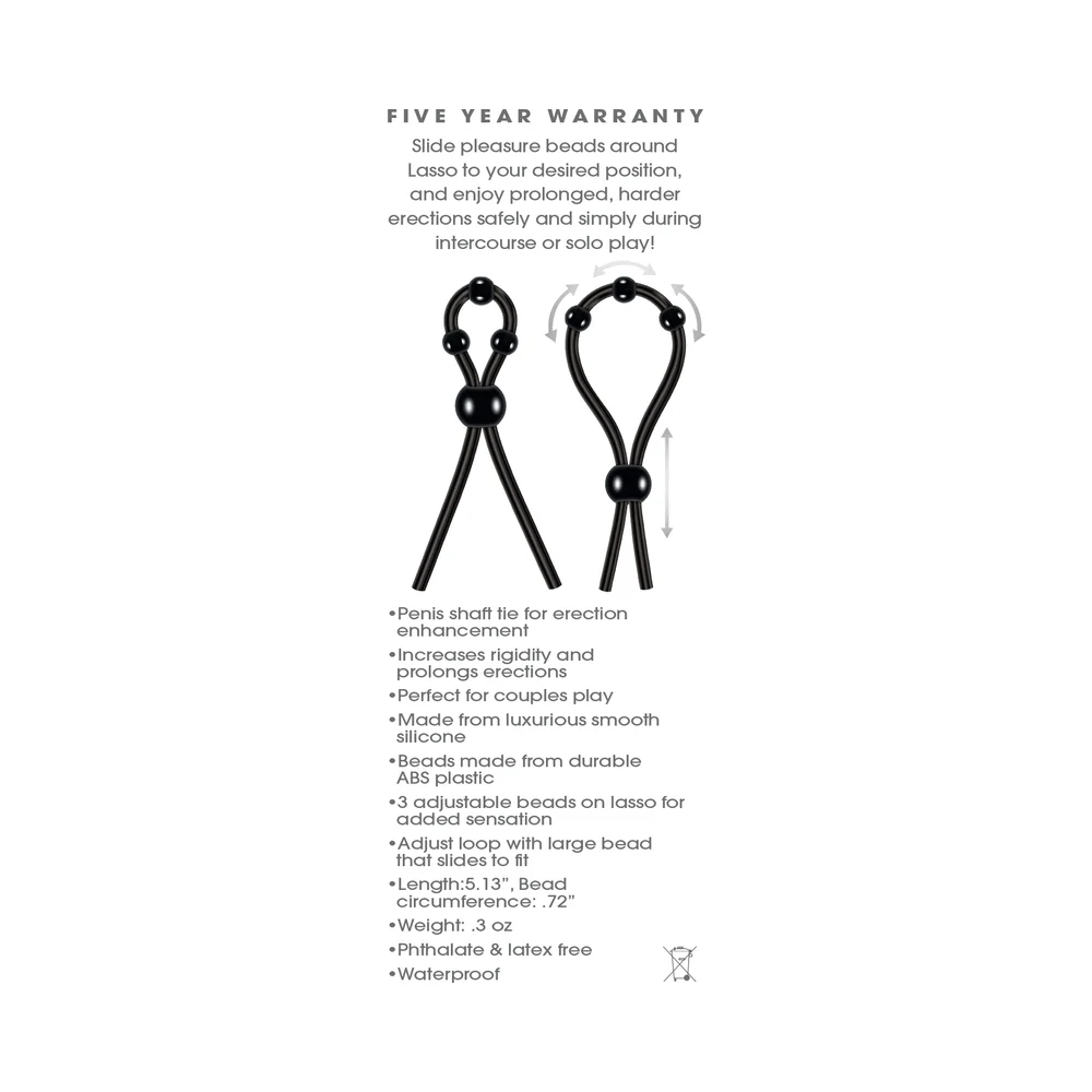 Zero Tolerance Ultimate Silicone Lasso Adjustable Cockring Black - Image 7