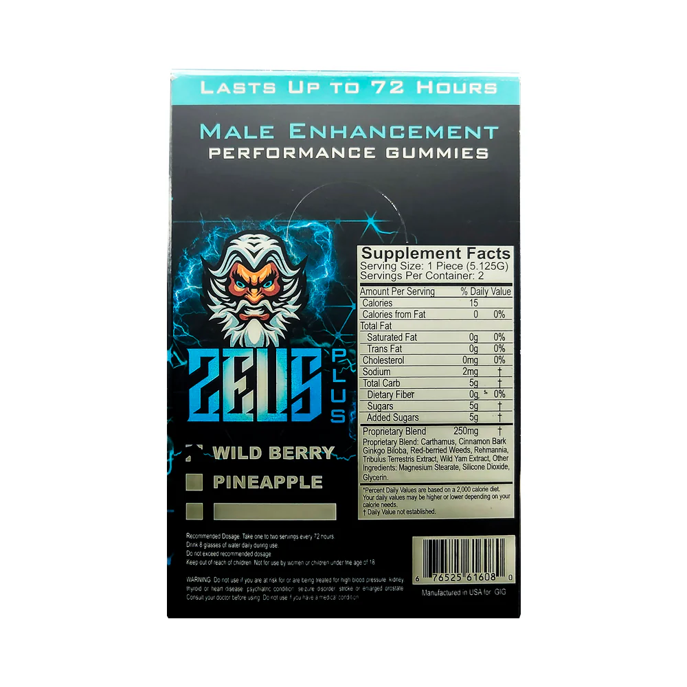 Zeus Plus Male Supplement Gummies Pineapple 2pk (24/DP) - Image 3
