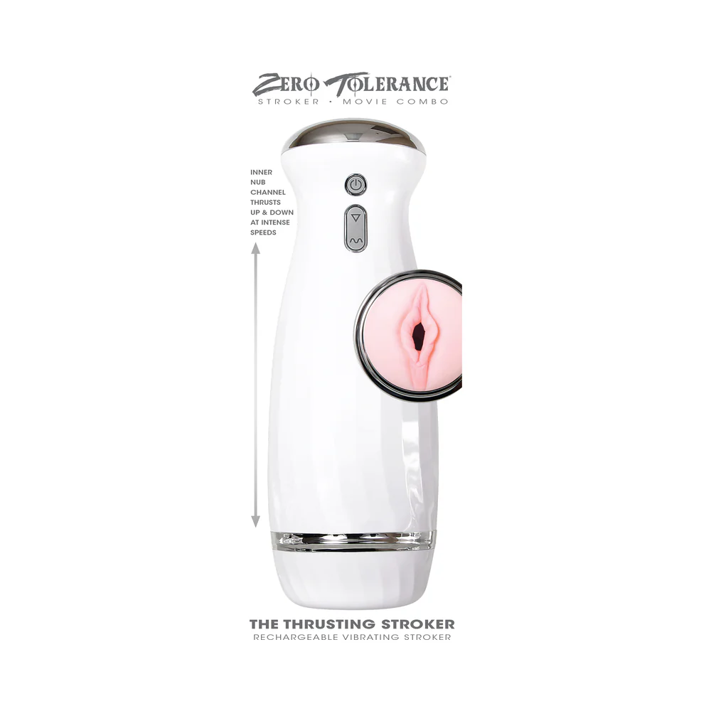 Zero Tolerance Rechargeable Thrusting Stroker With Movie Download White - Image 12