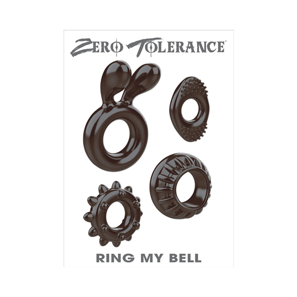 Zero Tolerance Ring My Bell 4-Piece Cockring Set Black - Image 5
